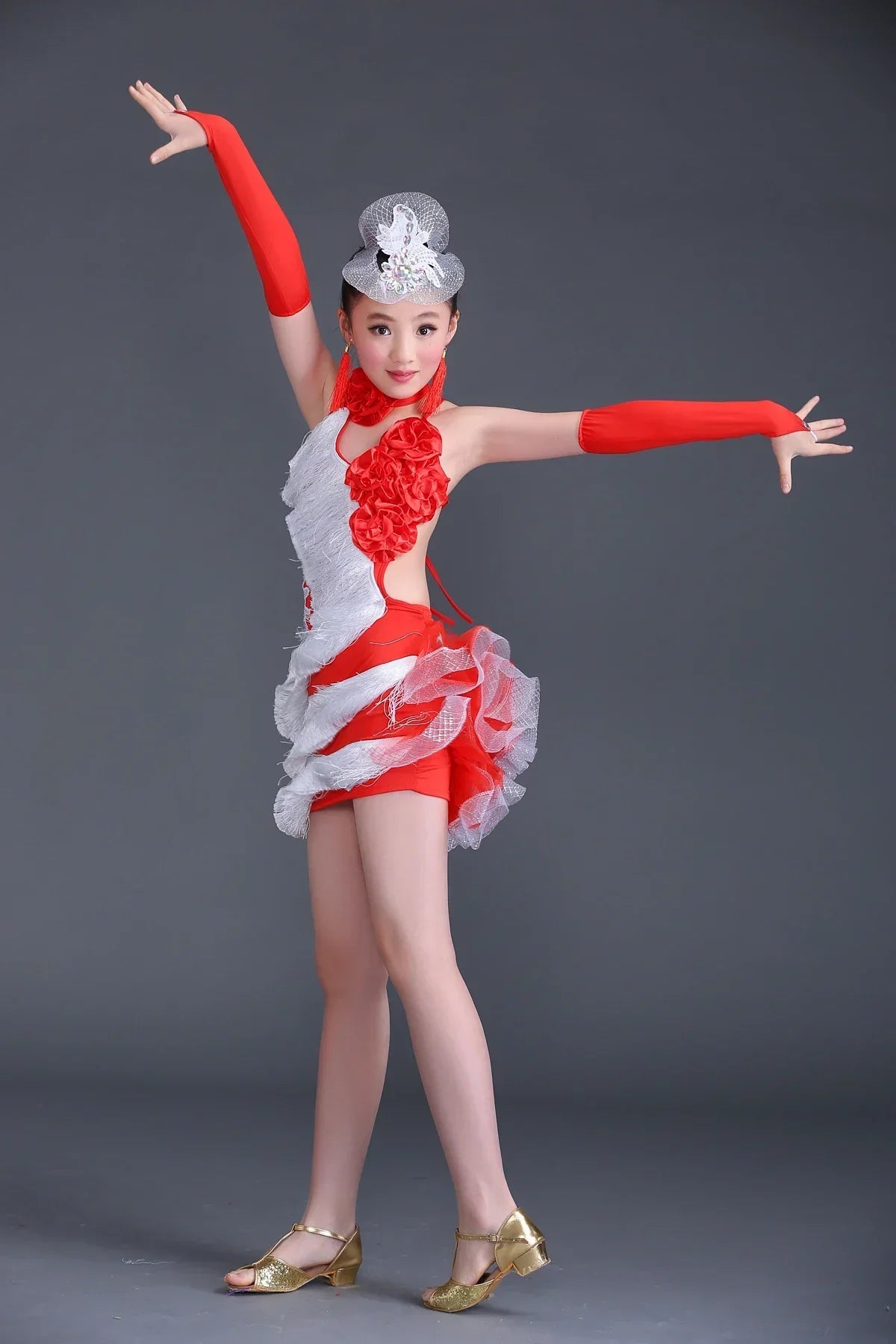 2020 new children Latin Dance Skirt Costume Contest costumes girls clothes tassels grading dancing dress diamond suit