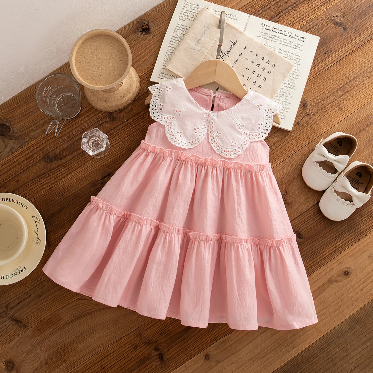 Sweet Solid Color Baby Girl Dress Summer New Children'S Sleeveless Clothes (9 Months -4 Years Old)