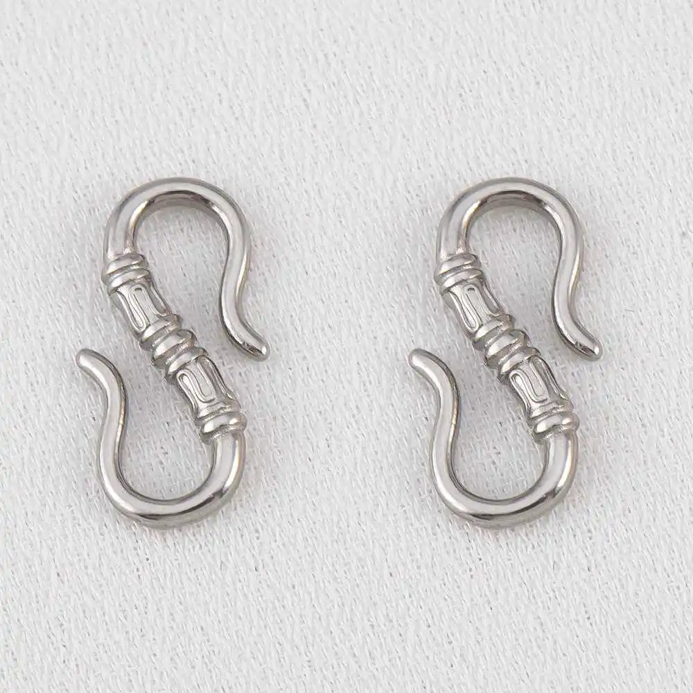 2pcs Stainless Steel Gold Plated Hand-Shape Boat Anchor S-shaped Connection Buckle for DIY Bracelet Clasps Jewelry Accessories