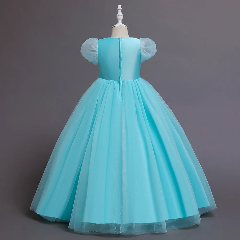 New High-grade Girls Dresses For Christmas Party Princess Casual Dresses Wedding Dress For Girl Birthday Gift Long Skirt Clothes