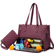 Fashionable Lunch Tote Bag Women's Thermal Insulation Lunch Box Leak-proof Crossbody Computer Storage Bag Quilted Large Capacity Handbag With Purse