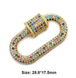 JUYA Luxury Pave Zircon Carabiner Clasps Spiral Lock Fastener Full Diamond Charms For DIY Fashion Jewelry Supplies Accessories