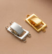 2pcs 14K Gold Plated Layered Clasp 2 Strands Necklace Layering Clasp Necklace Connectors Bar Links Slide Lock for Jewelry Making