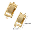 2pcs 14K Gold Plated Layered Clasp 2 Strands Necklace Layering Clasp Necklace Connectors Bar Links Slide Lock for Jewelry Making