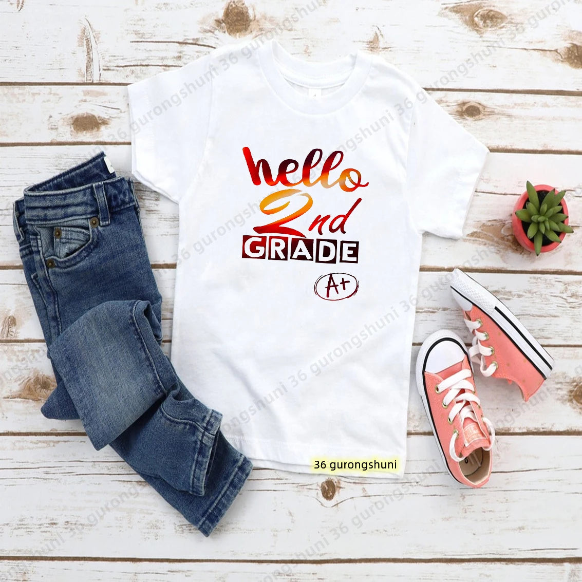 Hello 1-5th Grade School Uniform T Shirt Kindergarten Primary School T-Shirt Boys Girls T Shirt Kids Clothes Short Sleeve Tops