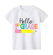 Hello First Grade Kids T-Shirt Children Back To School Shirt Boy Girl Clothes First Day of School Shirts Kid 1st Grade Gift Tee