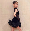 Kids Children Latin Dance Outfit Elegant High Grade Girls Autumn Winter Training Practice Dance Clothes Suit