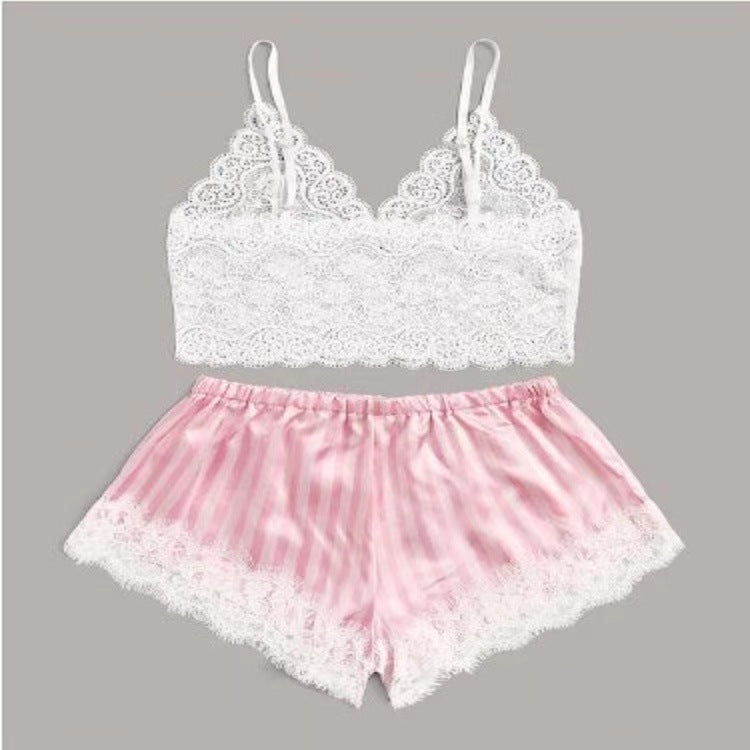 Women's striped printed alphabet underwear