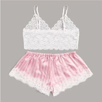 Women's striped printed alphabet underwear