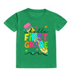 Hello First Grade Summer Children's Top Pencil Pattern Printed Short Sleeve Shirt Kids Back To School Shirts Clothes