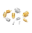 50pcs Stainless Steel High Quality Crimp End Beads Caps Leather Cord Clips for DIY Jewelry Making Necklace Connectors Supplies