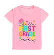 Hello First Grade Summer Children's Top Pencil Pattern Printed Short Sleeve Shirt Kids Back To School Shirts Clothes
