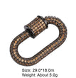 JUYA Luxury Pave Zircon Carabiner Clasps Spiral Lock Fastener Full Diamond Charms For DIY Fashion Jewelry Supplies Accessories