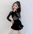 New Latin dance costumes for children, training clothes, grading competition performance, winter velvet lace dance dress