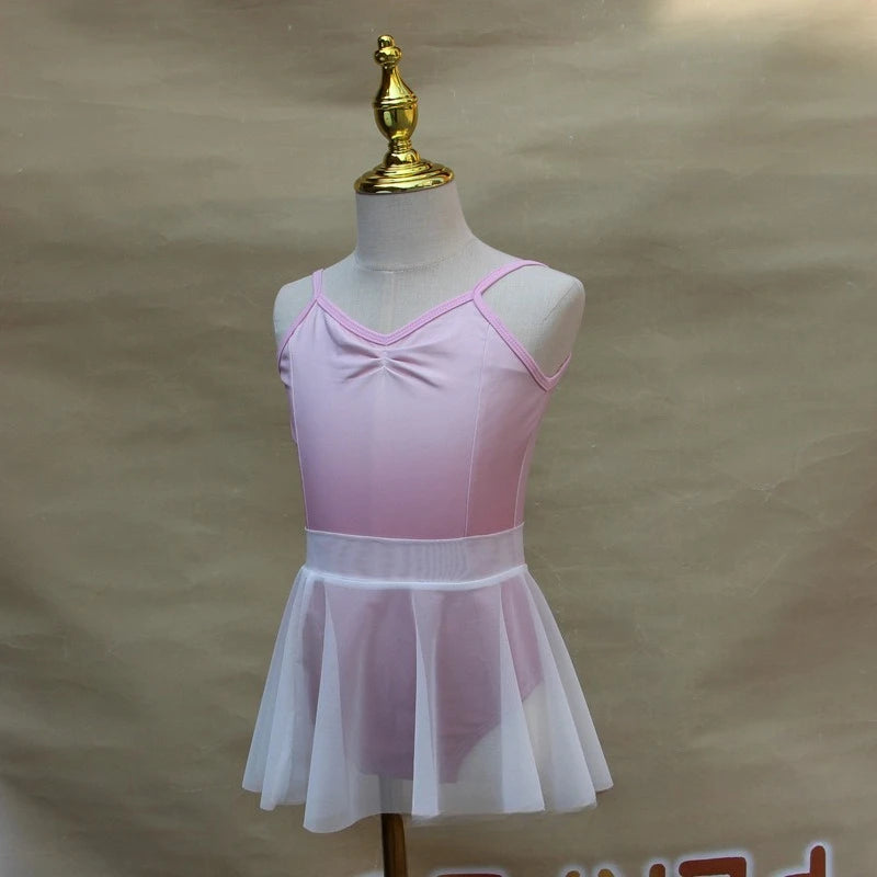 Children Dance Clothes Girls Gradient Summer Suspender Practice Clothes Art Test-grade Onesie Chinese Dance Body Clothes