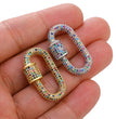JUYA Luxury Pave Zircon Carabiner Clasps Spiral Lock Fastener Full Diamond Charms For DIY Fashion Jewelry Supplies Accessories