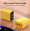 4 Ports USB C PD Charger Quick Charge 3.0 Type C USB Phone Chargers Fast Charging Adapter For iPhone 16 15 Samsung Xiaomi Huawei