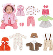 Doll Clothes For 43cm Baby Doll Leather Jacket Pants Jumpers Rompers Set For 18 Inch American Doll Coat Winter Clothes