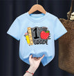 2024 Hello First Grade Kids T-Shirt Children Back To School Shirt Boy Girl Clothes First Day of School Shirts Kid 1st Grade Gift