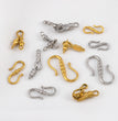 2pcs Stainless Steel Gold Plated Hand-Shape Boat Anchor S-shaped Connection Buckle for DIY Bracelet Clasps Jewelry Accessories
