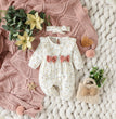 Baby Girl's All Seasons Long Sleeve Print Floral With Bow Daily Jumpsuit For Newborn-6M Clothes +Headband