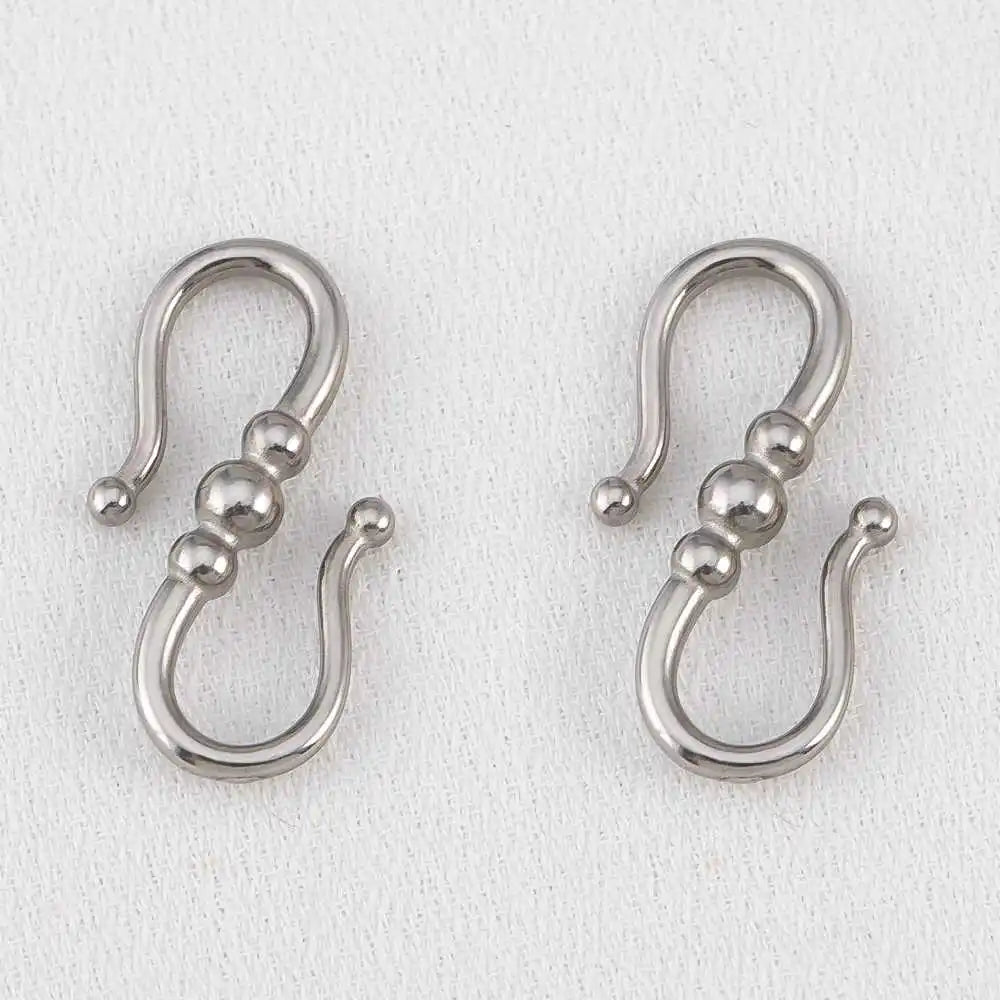 2pcs Stainless Steel Gold Plated Hand-Shape Boat Anchor S-shaped Connection Buckle for DIY Bracelet Clasps Jewelry Accessories