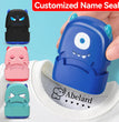 Custom Cartoon Baby Name Stamp Kit - Reusable for Cotton/Modal Clothes & School Bags, Non-Toxic Waterproof Ink Seal