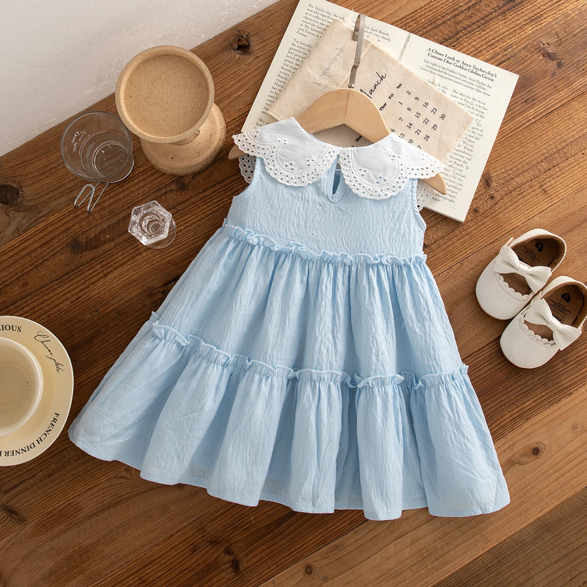 Sweet Solid Color Baby Girl Dress Summer New Children'S Sleeveless Clothes (9 Months -4 Years Old)