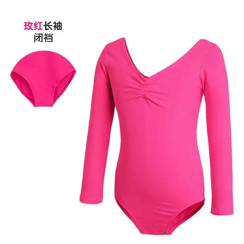 costumes for children and Dance autumn girls, long sleeved ballet costumes, grading Chinese dance jumpsuit