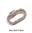 JUYA Luxury Pave Zircon Carabiner Clasps Spiral Lock Fastener Full Diamond Charms For DIY Fashion Jewelry Supplies Accessories