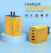 4 Ports USB C PD Charger Quick Charge 3.0 Type C USB Phone Chargers Fast Charging Adapter For iPhone 16 15 Samsung Xiaomi Huawei