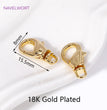 18K Gold Plated Brass Lobster Clasps Connector,Jewellery End Caps Fastener Clasp For DIY Bracelet Jewelry Making Accessories