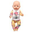 Doll Clothes Pajamas  For 43cm Baby New Born&American 18 Inch Girl Doll Unicorn Shark Cartoon Clothes Suit For Generation Doll