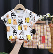Cartoon Printed Clothing Pure Cotton Home Clothes 2 Piece Suits Toddler Fashion Cute Casual Tracksuits Contrast T-shirt+Shorts