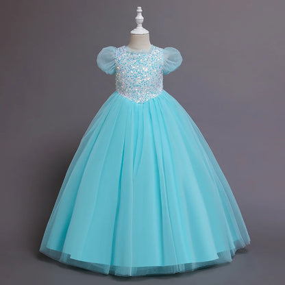 New High-grade Girls Dresses For Christmas Party Princess Casual Dresses Wedding Dress For Girl Birthday Gift Long Skirt Clothes
