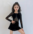 New Latin dance costumes for children, training clothes, grading competition performance, winter velvet lace dance dress
