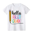 2024 Hello First Grade Kids T-Shirt Children Back To School Shirt Boy Girl Clothes First Day of School Shirts Kid 1st Grade Gift