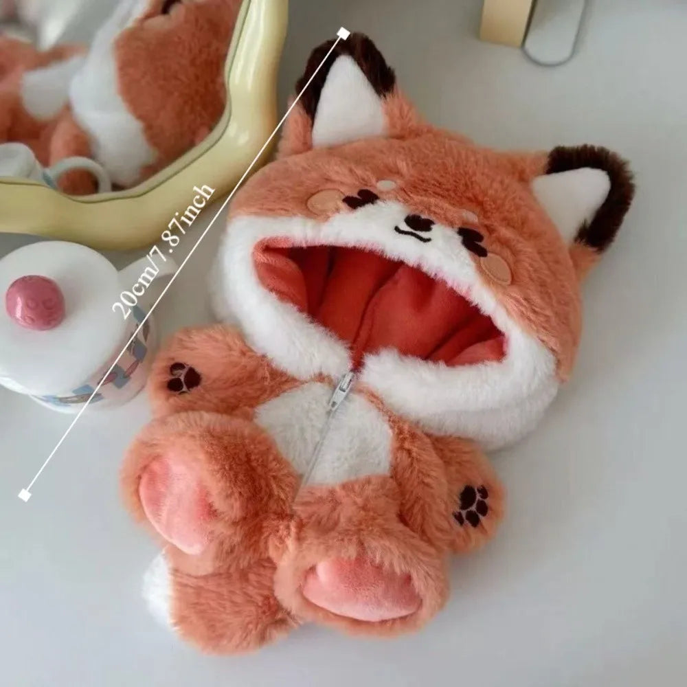 Cute Outfit 20cm Baby Clothes Fox Bunny Animal Onesie Dolls Accessories Doll Costume