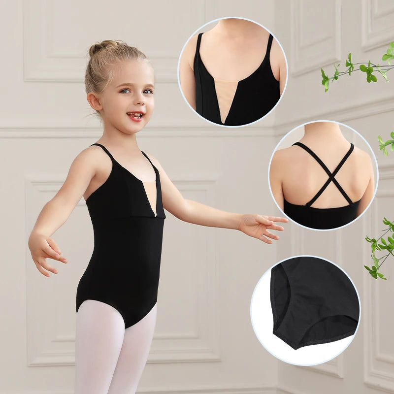 Girls dance clothing, summer suspender cotton gymnastics/body/ballet dance clothe, children dance training and grading clothes