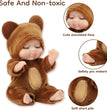 1/6 Pcs 4 Inch Mini Reborn Baby Dolls Toy Set Realistic Baby Doll with Cute Animal Clothes Gifts for Birthday Christmas Exquisit