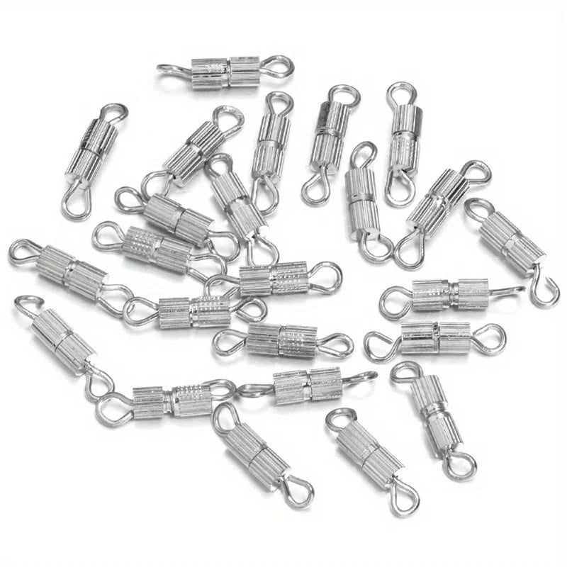 10pcs Spiral Bracelet Necklace Clasp Striped Vertical Connection Screw Buckle Twist Buckle DIY Jewelry Accessories