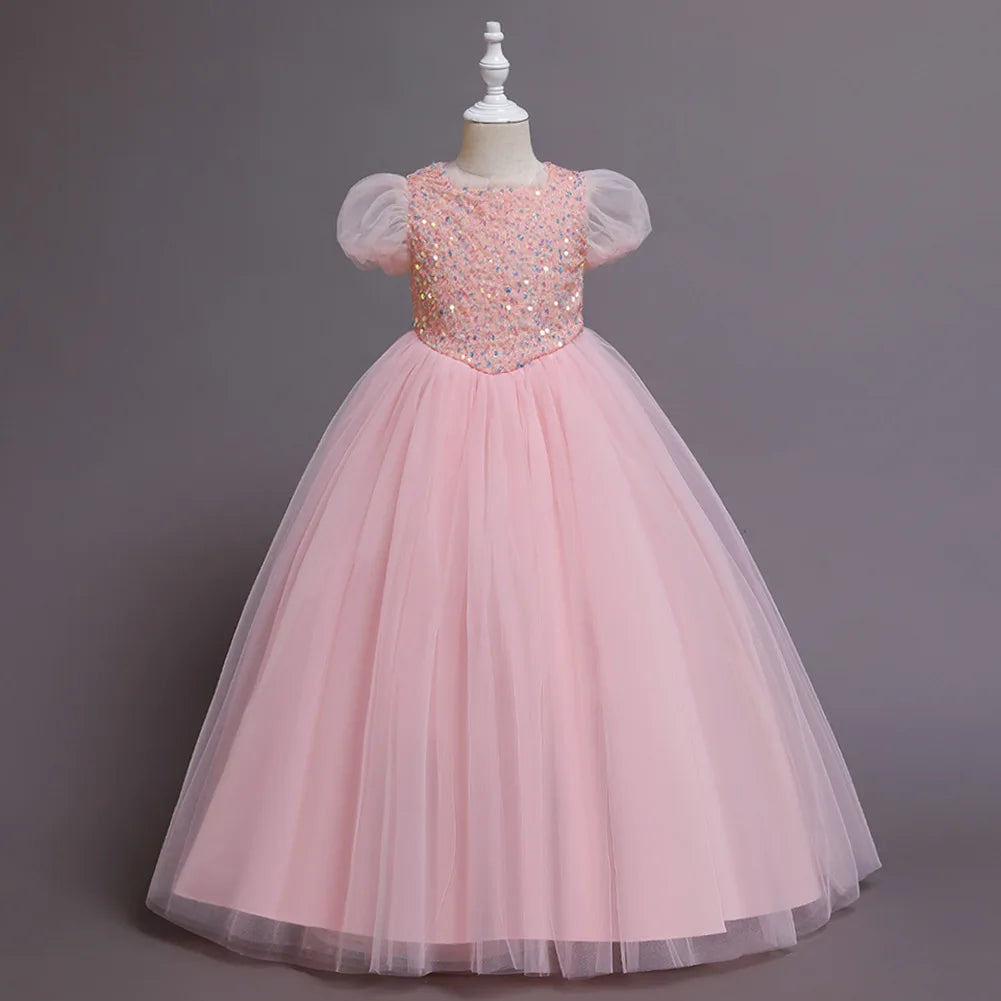 New High-grade Girls Dresses For Christmas Party Princess Casual Dresses Wedding Dress For Girl Birthday Gift Long Skirt Clothes