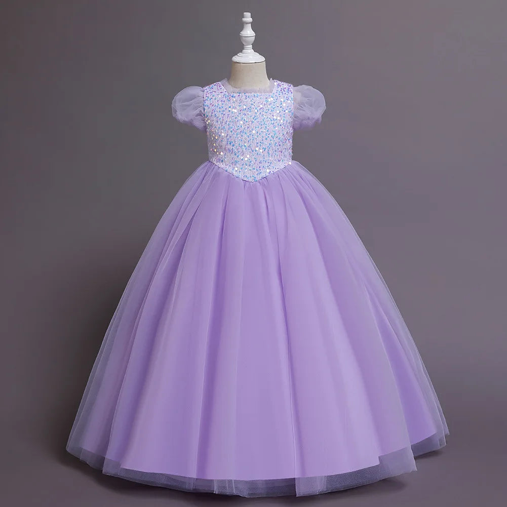 New High-grade Girls Dresses For Christmas Party Princess Casual Dresses Wedding Dress For Girl Birthday Gift Long Skirt Clothes