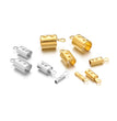 50pcs Stainless Steel High Quality Crimp End Beads Caps Leather Cord Clips for DIY Jewelry Making Necklace Connectors Supplies