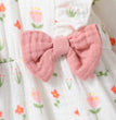 Baby Girl's All Seasons Long Sleeve Print Floral With Bow Daily Jumpsuit For Newborn-6M Clothes +Headband