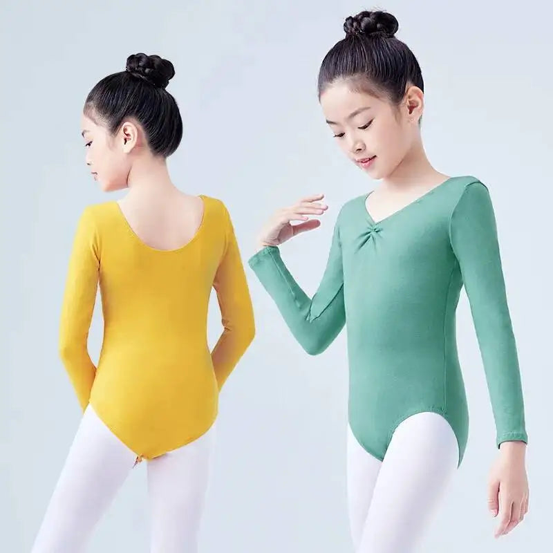 costumes for children and Dance autumn girls, long sleeved ballet costumes, grading Chinese dance jumpsuit