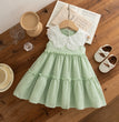 Sweet Solid Color Baby Girl Dress Summer New Children'S Sleeveless Clothes (9 Months -4 Years Old)