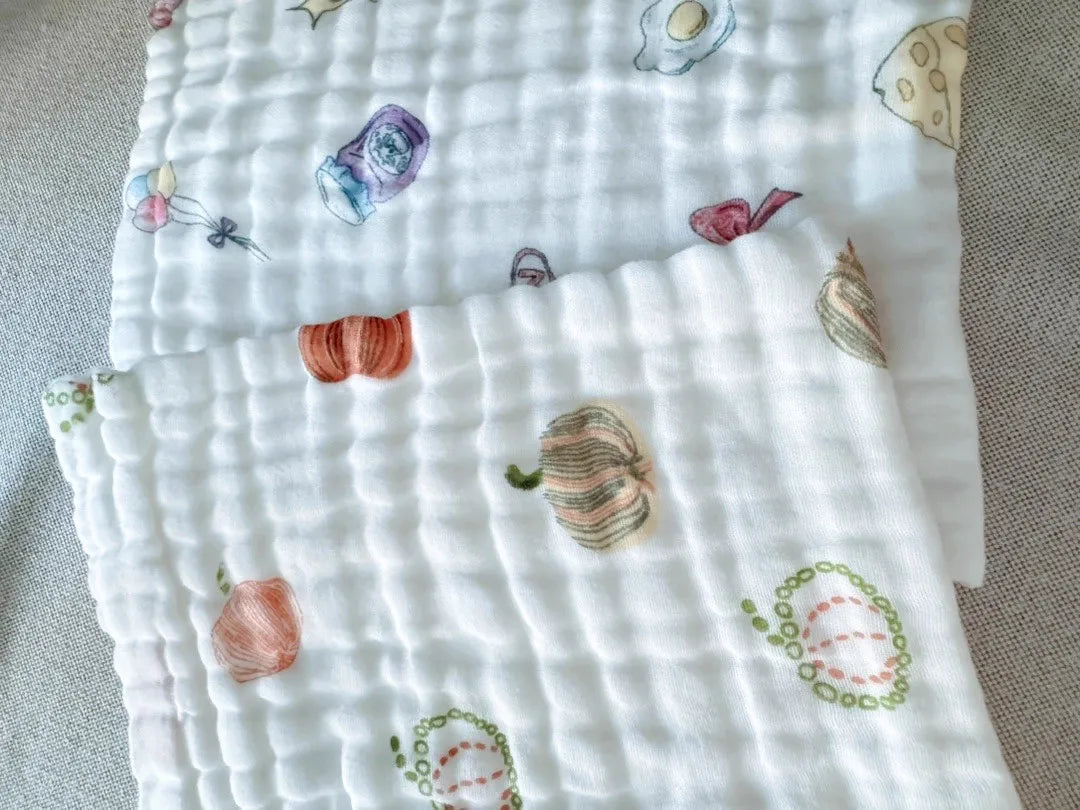 Grade A 100% Cotton 6-Layers Gauze Children Towel Wrinkled Yarn Baby Bib Burp Clothes 25*50cm*1pc Absorbent Kid Adult Hand Towel