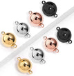 2pcs/lot Round Stainless Steel Magnetic Clasps For Leather Cord Bracelet Necklace Magnet End Clasp Connectors DIY Jewelry Making