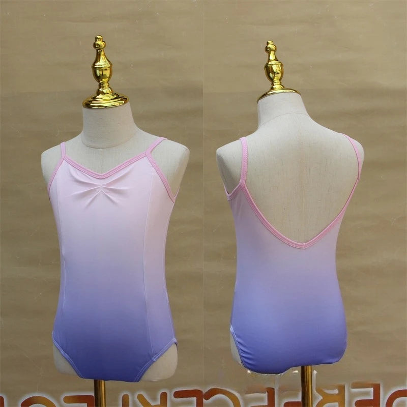 Children Dance Clothes Girls Gradient Summer Suspender Practice Clothes Art Test-grade Onesie Chinese Dance Body Clothes
